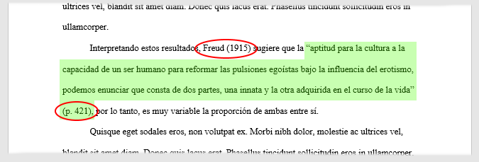 Citas con menos de 40 palabras – Normas APA