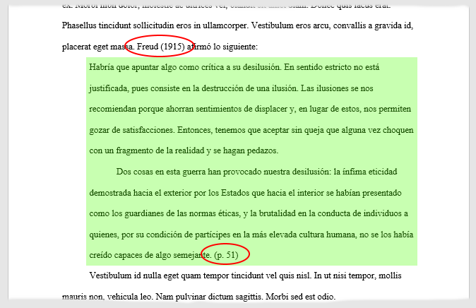 Citas con más de 40 palabras – Normas APA