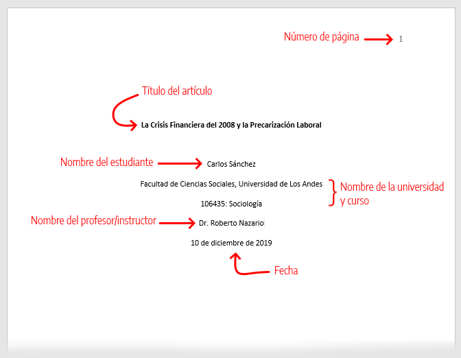 plantilla de portada apa