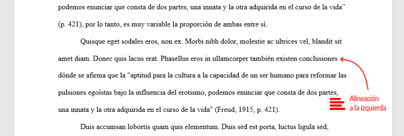 Alineación y Sangría de Párrafo – Normas APA